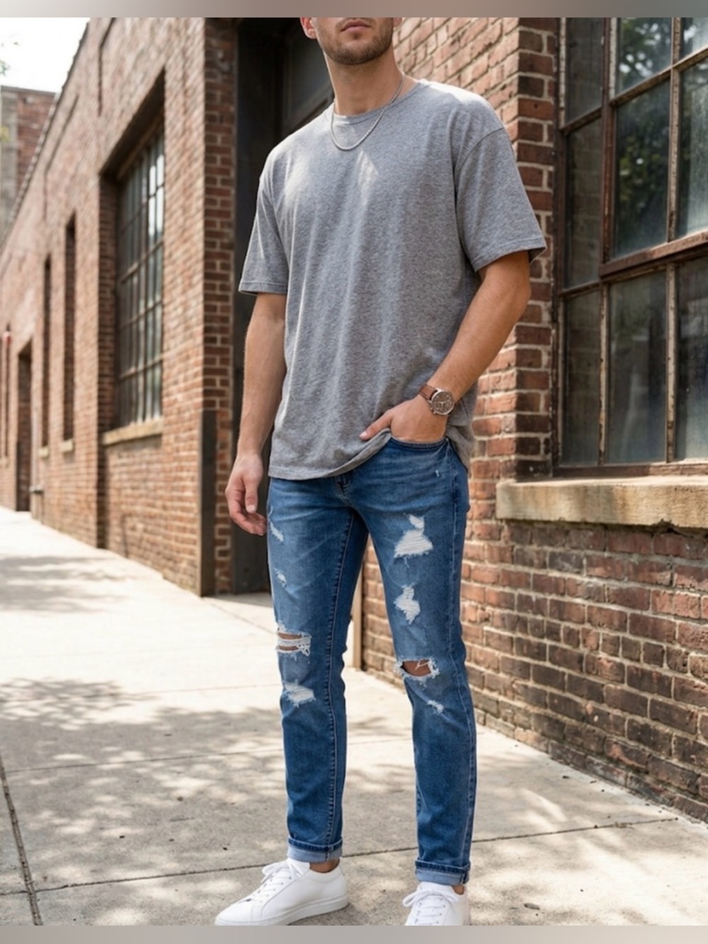 PacSun Men's Skinny Distressed Blue Jeans
